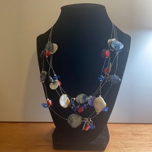 Red,white and blue necklace